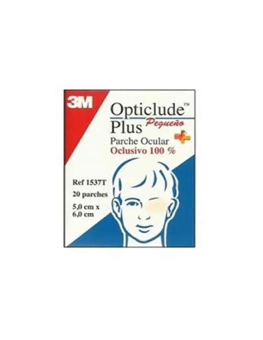 3M Opticlude Plus Parche Ocular Tamaño Pequeño 6 x 5 cm 20 unidades