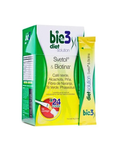 Bie3 Diet Solution con Svetol y Biotina 4 gr 24 sobres