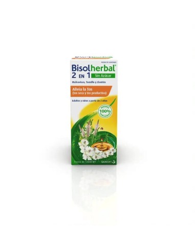 Bisolherbal 2 En 1 Sin Azúcar Jarabe Frasco 120 ml