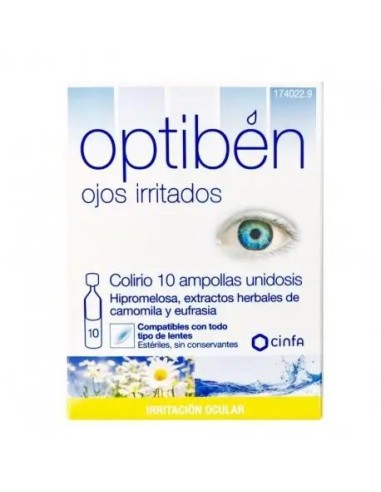 Cinfa Optiben Ojos Irritados Colirio 10 Ampollas Unidosis