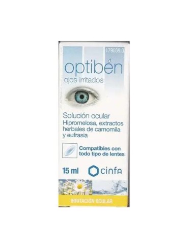 Cinfa Optiben Ojos Irritados Estéril Sequedad Ocular 15 ml Compatible con Lentillas