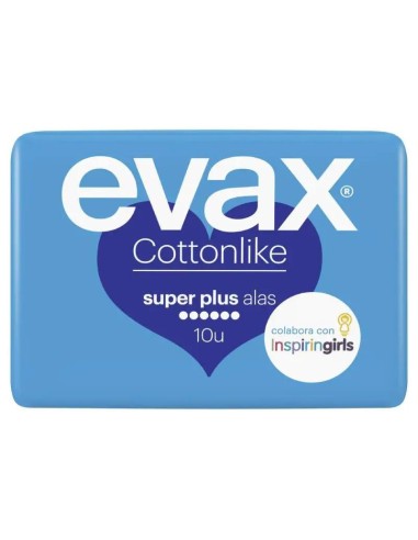 Evax Cottonlike Super Plus Compresas con Alas 10 unidades