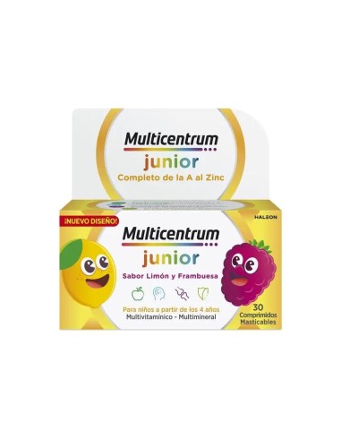 Multicentrum Junior Multivitamínico + 4 años, 30 Comprimidos