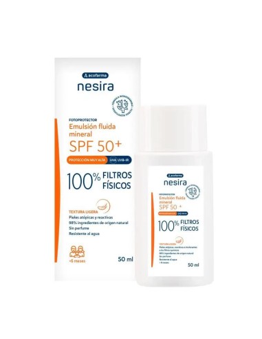 Nesira Emulsión Fluida Mineral Spf50+, 50 ml