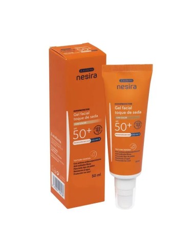 Nesira Gel Facial Toque Seda Spf50+ Con Color, 50 ml