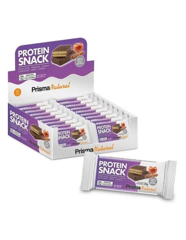 Prisma Natural Protein Snack Chocolate, Avellana y Canela, 30 barritas