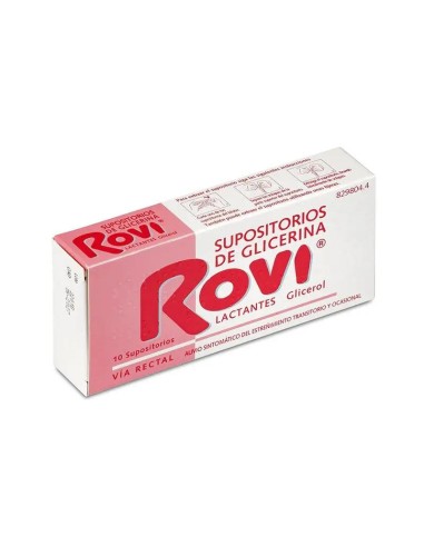 Rovi Supositorios Glicerina Lactantes 10 unidades