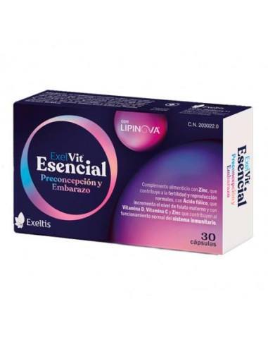 Exelvit Esencial Preconcepción y Embarazo, 30 Cápsulas