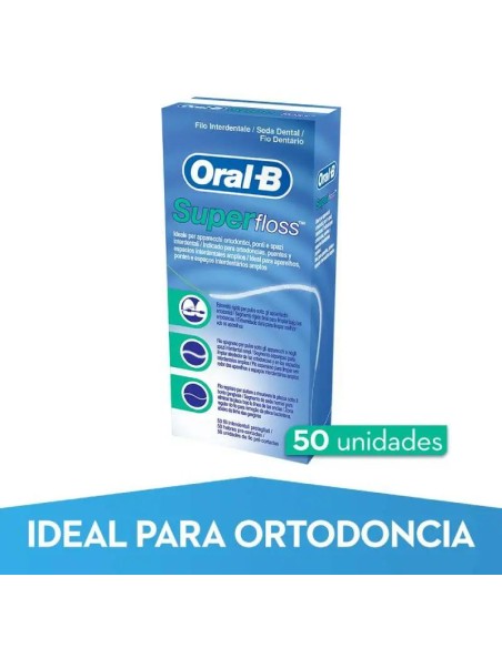Oral-B Super Floss Seda Dental, 50 unidades