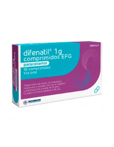 Difenatil 1 gr, 10 Comprimidos