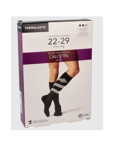 Farmalastic Calcetin Negro, Talla Grande