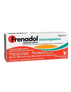 FRENADOL® Descongestivo Antigripal, Alivio Sintomático de Gripes y Catarros con Congestión Nasal, Vía Oral, 16 cápsulas 2
