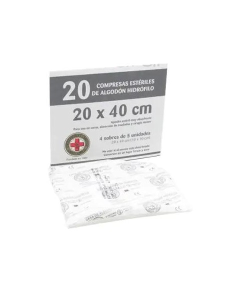 Gran Cruz Gasa Esteril Algodon 17 Hilos 20 unidades