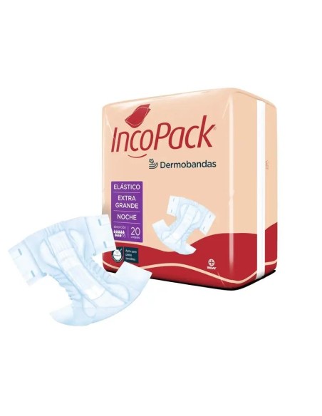 Incopack Absorbente Elástico Noche Talla Extra Grande, 80 unidades