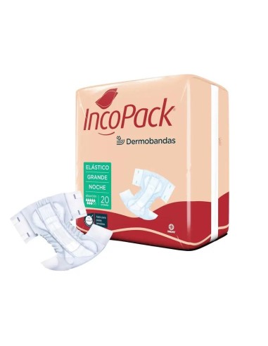 Incopack Absorbente Elástico Noche Talla Grande, 4 unidades