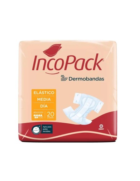 Incopack Absorbente Elástico Talla Mediana Día, 80 unidades