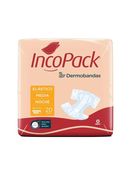 Incopack Anatómico Elástico Noche Talla Mediana, 80 unidades