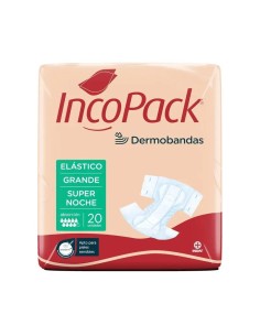 Incopack Anatómico Elástico Super Noche Talla Grande, 80 unidades 2