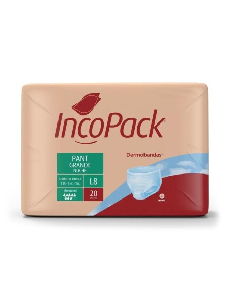 Incopack Pant Absorbente Noche Talla Grande, 80 unidades