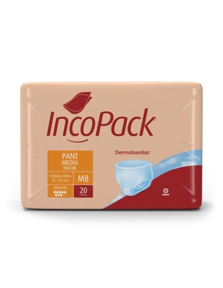 Incopack Pant Absorbente Noche Talla Media, 80 unidades