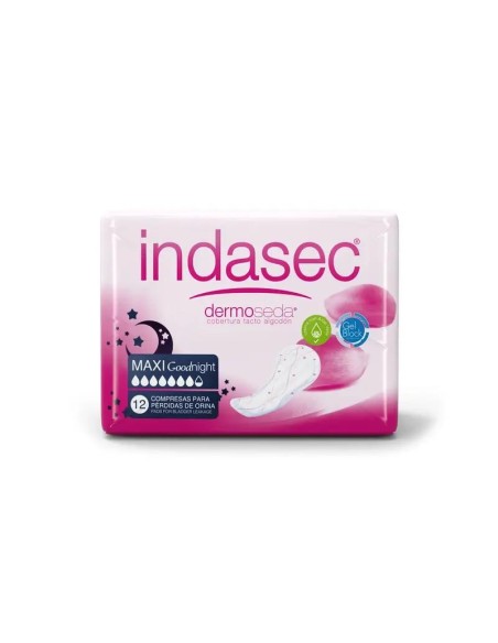 Indasec Dermoseda Compresa Incontinencia Maxi Good Night, 12 unidades