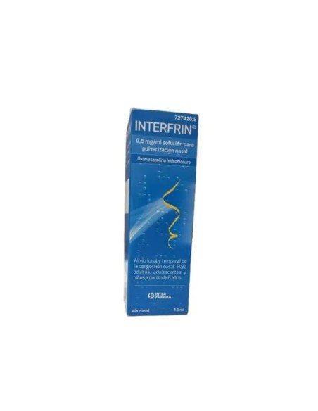Interfrin 0,5 Mg/ ml Solucion Para Pulverizacion Nasal, 15 ml Interfrin 0,5 Mg/ ml Solucion Para Pulverizacion Nasal, 15 ml