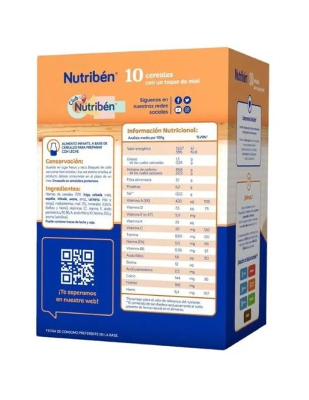 Nutriben Papilla 10 Cereales 600 gr