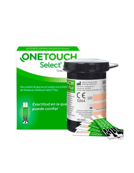 ONETOUCH Select Plus 2 tiras reactivas glucemia 100 unidades