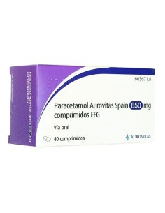 Paracetamol Aurovitas 650 mg, 40 comprimidos