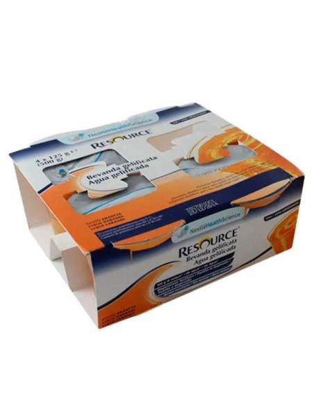Resource Agua Gelificada Sabor Naranja 4 unidades x 125 gr