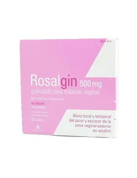 Rosalgin 500 mg Solución Vaginal 20 sobres Granulados