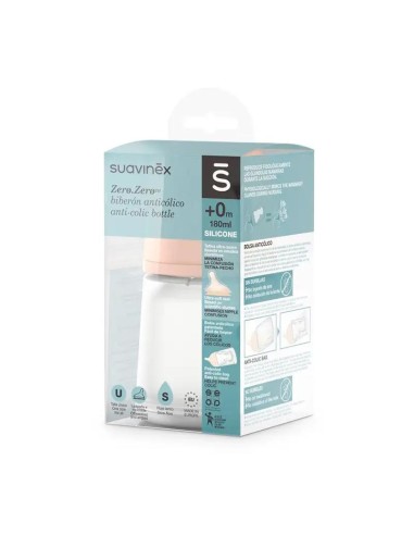 Suavinex Biberón Anticólico Tetina S Silicona, 180 ml