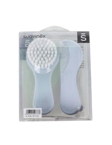 Suavinex Set Cepillo y Peine, Verde/ Azul