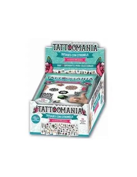 Tattomania Tatuajes Con Citronela, 24 unidades