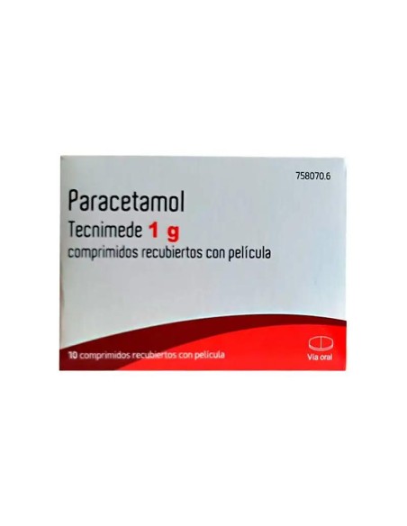 Tecnimede Paracetamol 1 gr, 10 Comprimidos Recubiertos