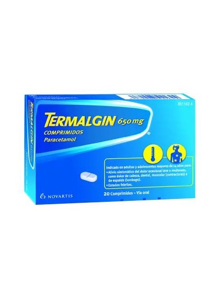 Termalgin 650 mg 20 comprimidos Termalgin 650 mg 20 comprimidos