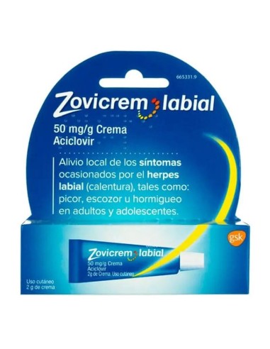 Zovicrem Labial 50 mg/g Crema 2 gr