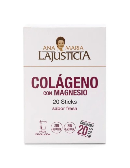 Ana María Lajusticia Colageno Con Magnesio Sabor Fresa, 20 sticks