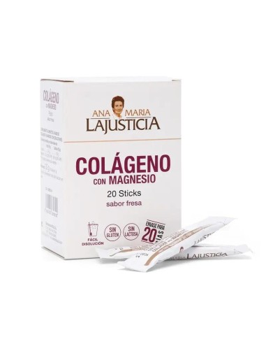 Ana María Lajusticia Colageno Con Magnesio Sabor Fresa, 20 sticks