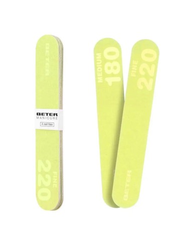 Beter Pack 4X Limas De Uñas, Fibra De Vidrio  180/220 Grit