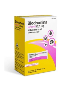 Biodramina Infantil Solución Oral 12.5 mg 12 Sticks 2