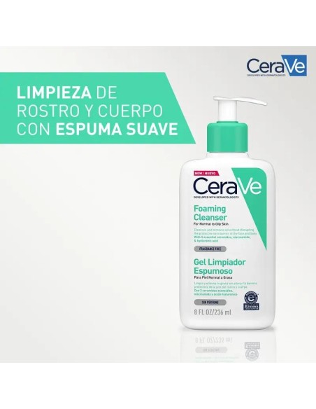 CeraVe Gel Limpiador Espumoso, 236 ml