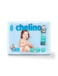 Chelino Pañal Talla 4 (9-15 Kg), 34 unidades 2