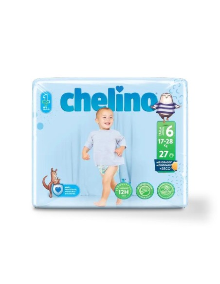Chelino Pañal Talla 6 (17-28 Kg), 27 unidades