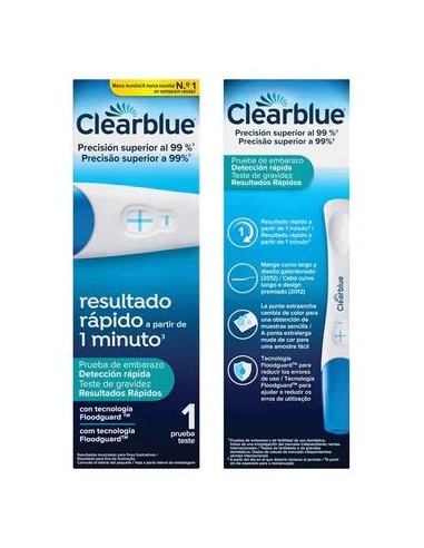 Clearblue Prueba de Embarazo con Detección Rápida, Resultado Desde Tan Solo 1 Minuto, 1 Test