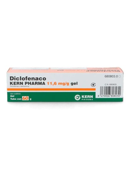 Diclofenaco Kern Pharma 11,6 mg/g Gel Cutáneo, 60 gr Diclofenaco Kern Pharma 11,6 mg/g Gel Cutáneo, 60 gr