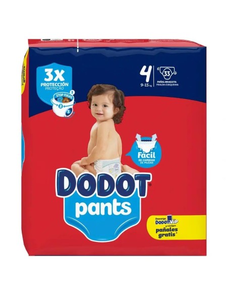Dodot Pants Pañal Braguita Talla 4 (9-15 Kg), 33 unidades