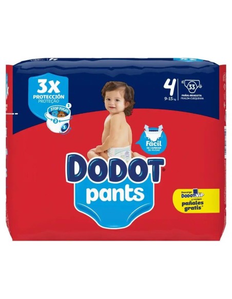 Dodot Pants Pañal Braguita Talla 4 (9-15 Kg), 33 unidades