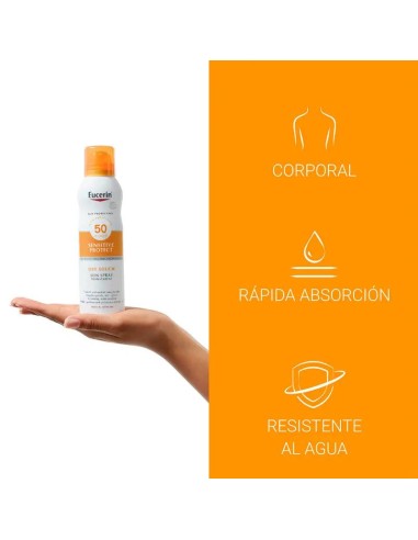 Eucerin Solar Spray Transparente Dry Touch SPF50+, 200 ml