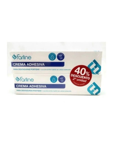 Farline Crema Adhesiva Extrafuerte, 2 unidades x 40 g Farline Crema Adhesiva Extrafuerte, 2 unidades x 40 g